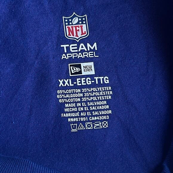 New York Giants Shirt Mens 2XL Blue NFL Football Combine Authentic Tee New Era - Picture 7 of 10